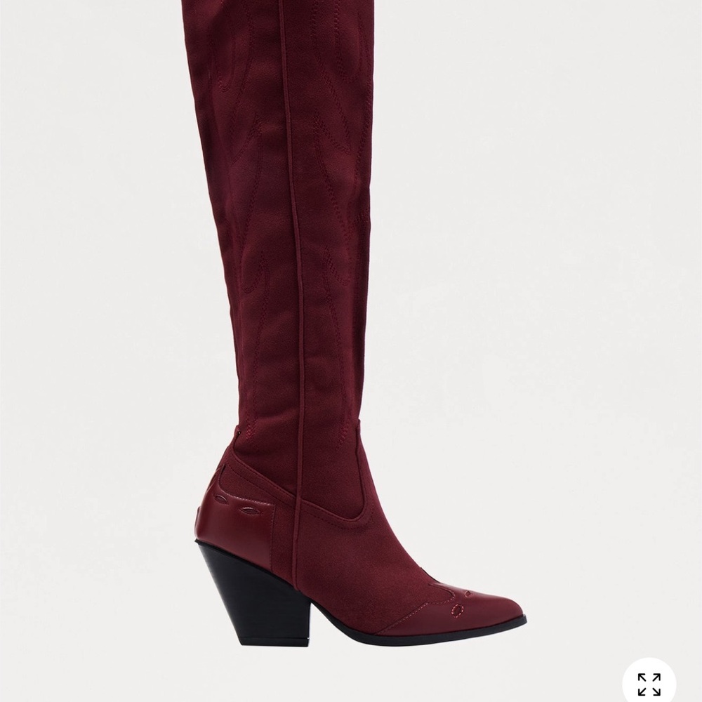 Women's Burgundy Knee-High Boots